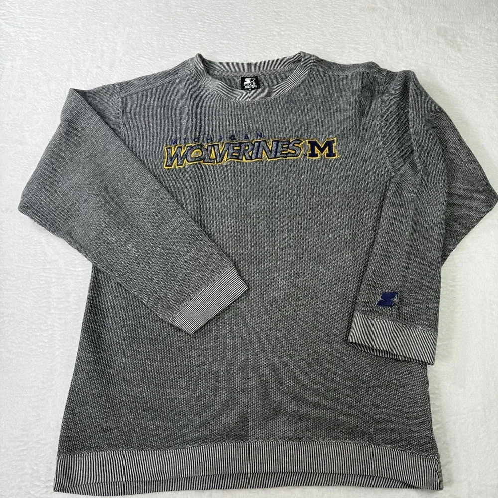 Starter Michigan Wolverines Sweatshirt Mens M‎ Waffle National Champs Vintage